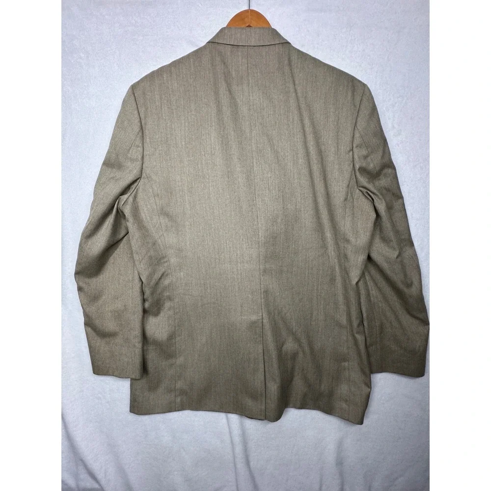 Chaps Mens Tan Textured‎ Two Button Blazer Jacket Sport Coat 48L Paisley Lining